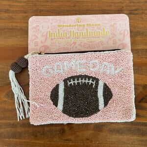 Wondering Moon India Handmade Beaded Travel Pouch "Game Day"